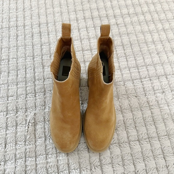 Dolce Vita Celia Women's Tan Suede Ankle Boots - Picture 3 of 5